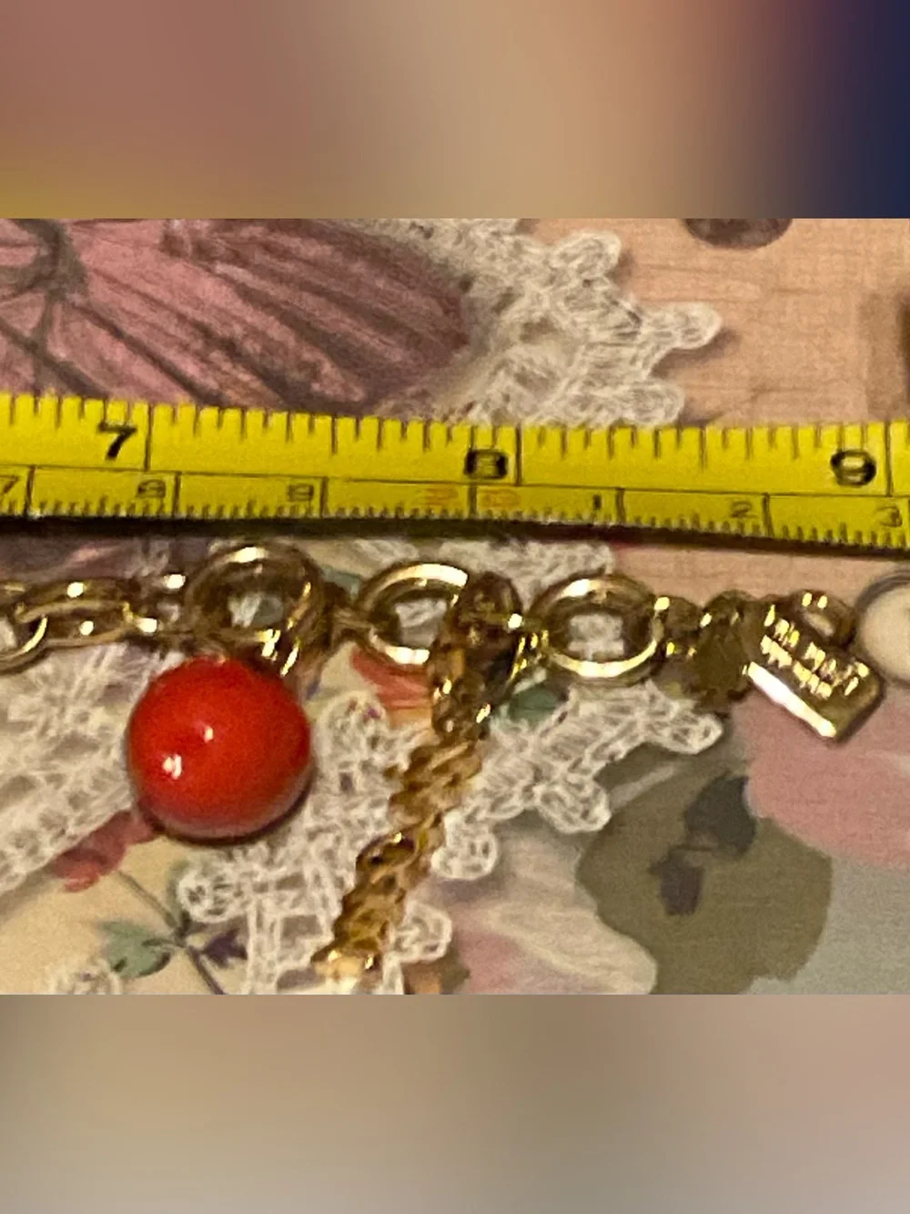 Kate Spade Detachable Charm Bracelet Gold Y2K Mom Big Apple Coffee Couquette